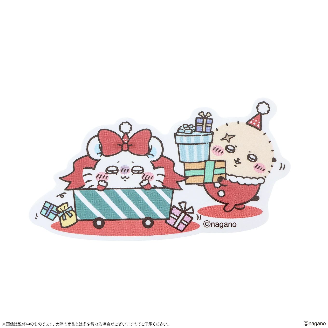 ちいかわクリスマスマーケット ビッグダイカットステッカー（モモンガとラッコ）
