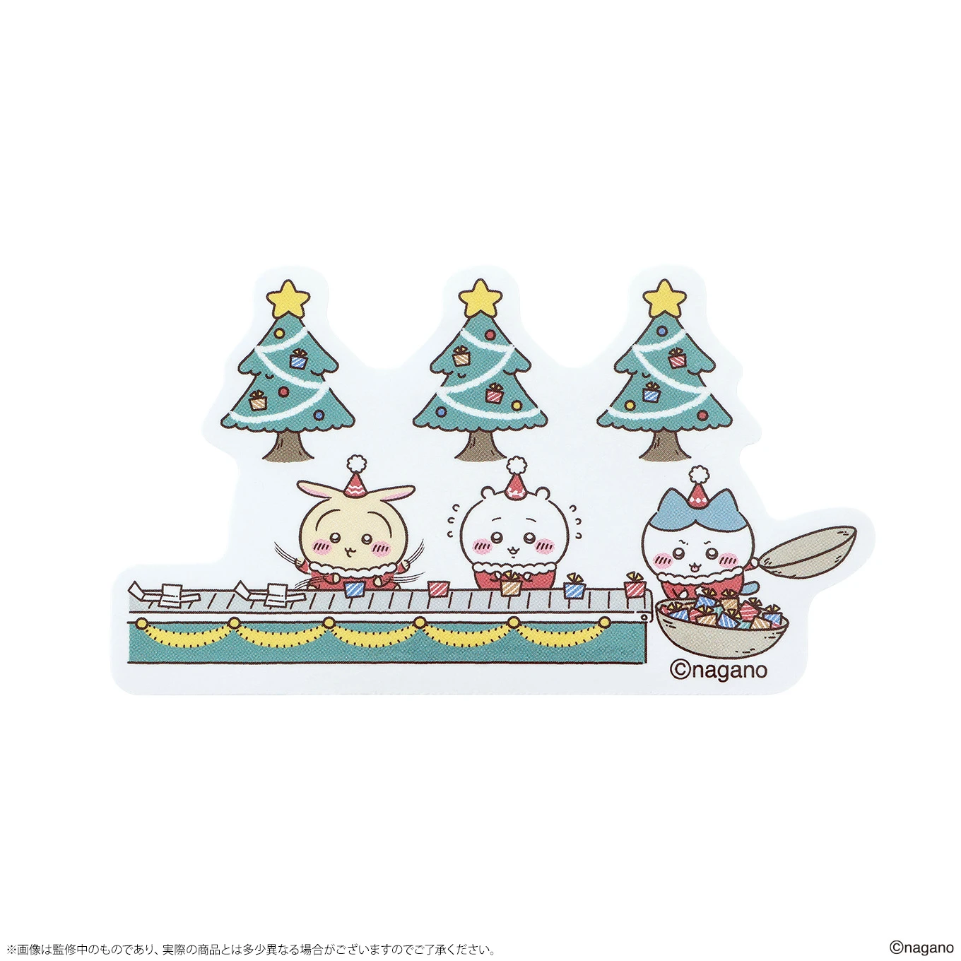 ちいかわクリスマスマーケット ビッグダイカットステッカー（サンタさんのおてつだい）