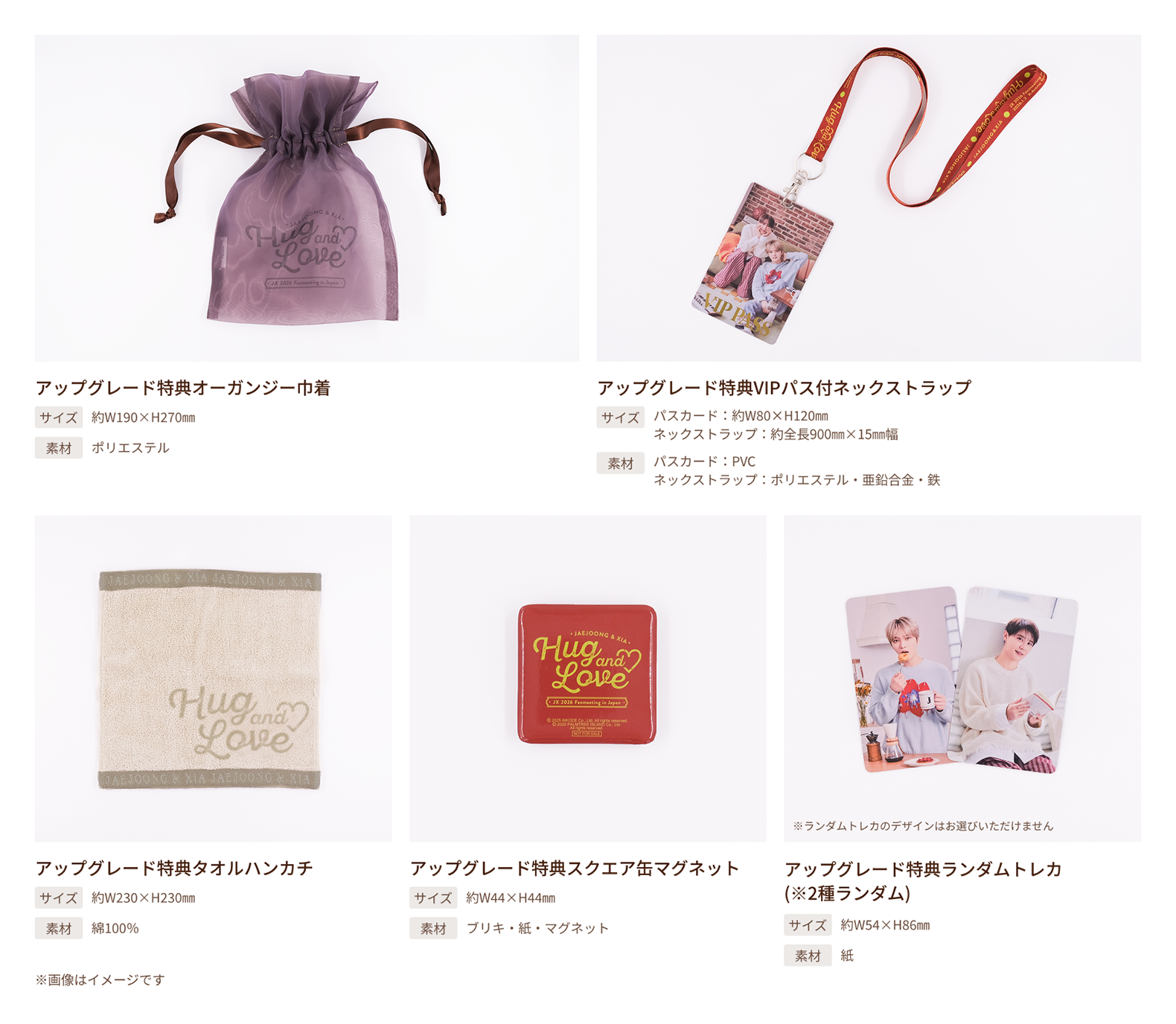 アップグレードチケットの特典個別説明一覧画像